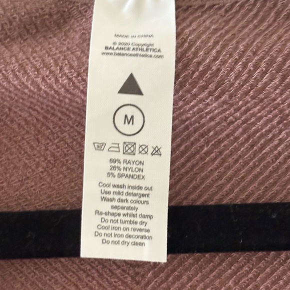 BALANCE ATHLETICA Infinity Vitality Wrap Ribbed Crop Top | Mauve Brown |  Medium - Picture 8 of 11